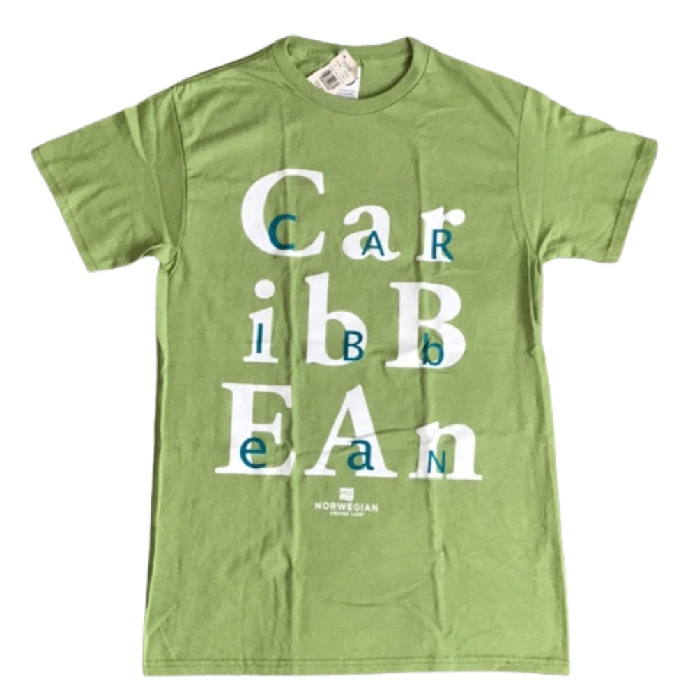 NCL Norwegian Cruise Line green short sleeve shirt
